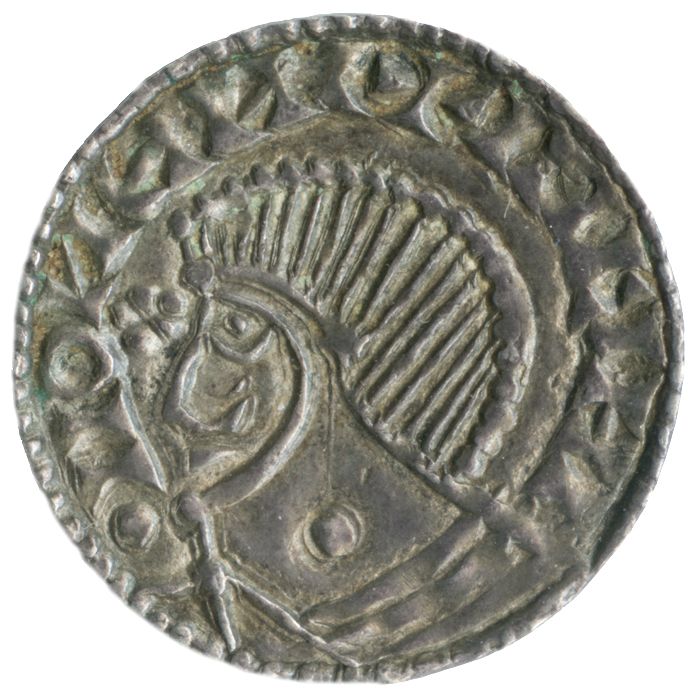 Hiberno-Norse Dublin 1 Penny Anonymous Long cross, two hands, other symbols obverse