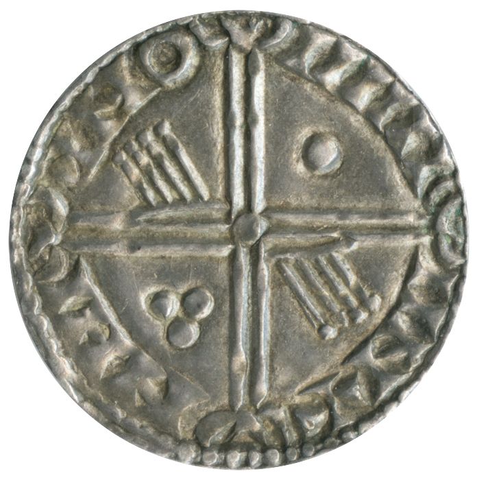 Hiberno-Norse Dublin 1 Penny Anonymous Long cross, two hands, other symbols