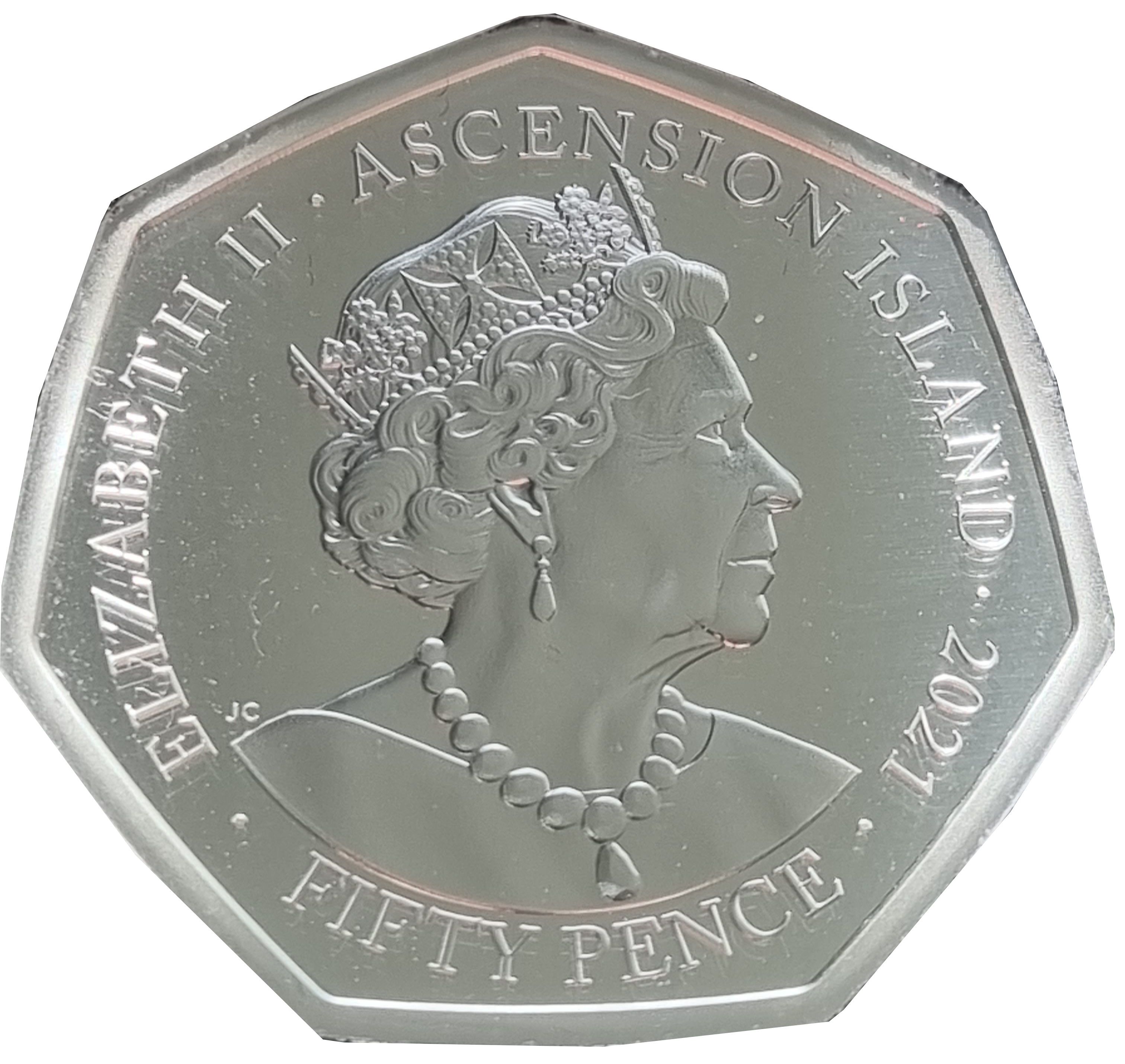 Ascension Island 50 Pence - Elizabeth II wind in the willows obverse