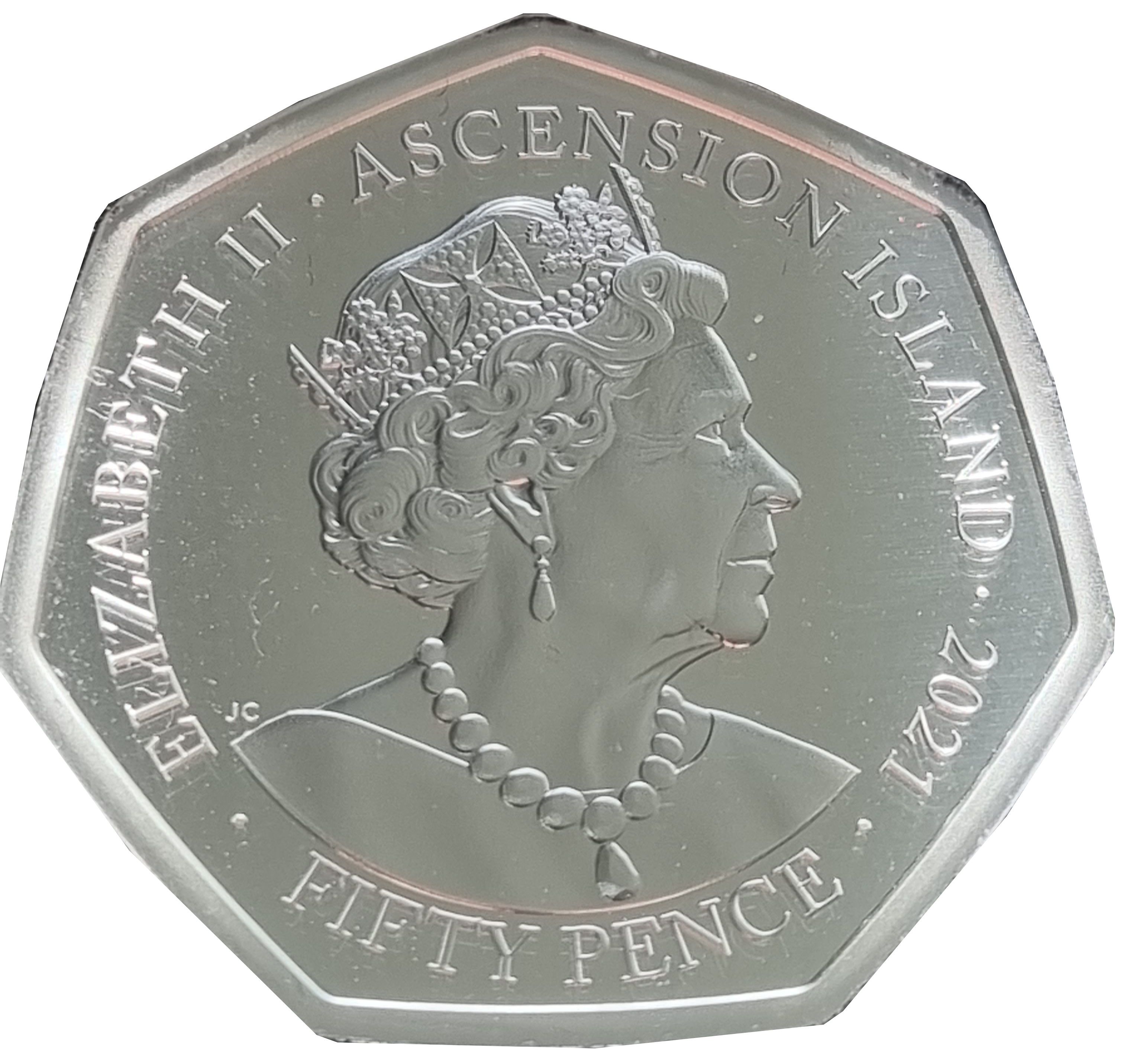 Ascension Island 50 Pence - Elizabeth II wind in the willows obverse