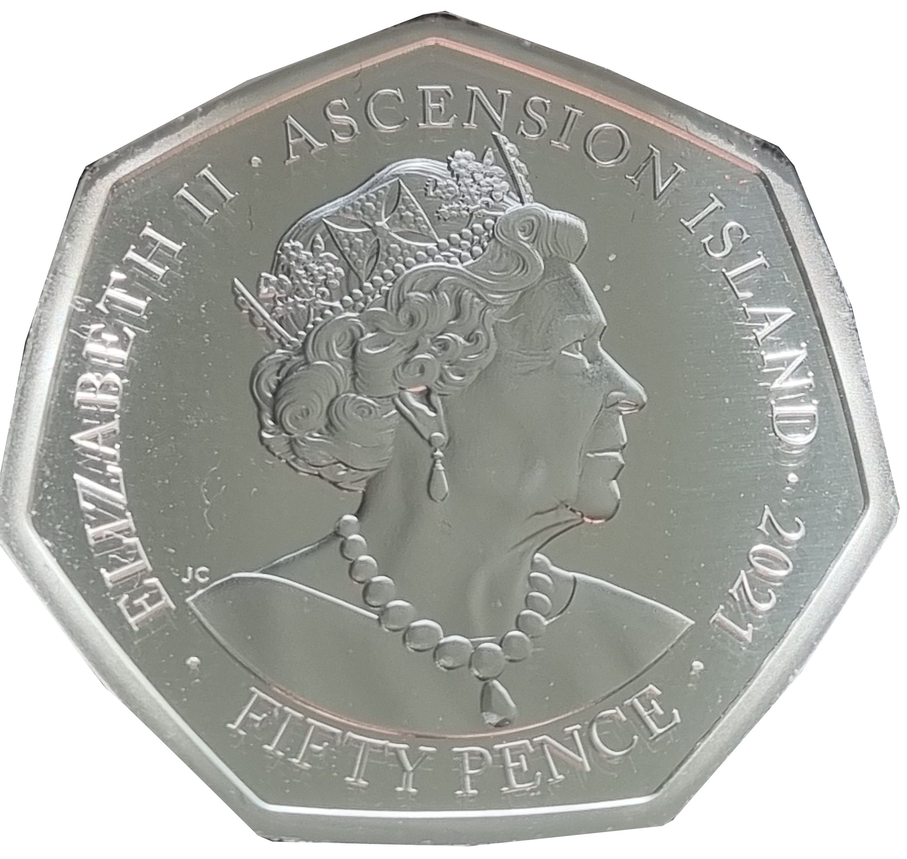 Ascension Island 50 Pence - Elizabeth II wind in the willows obverse