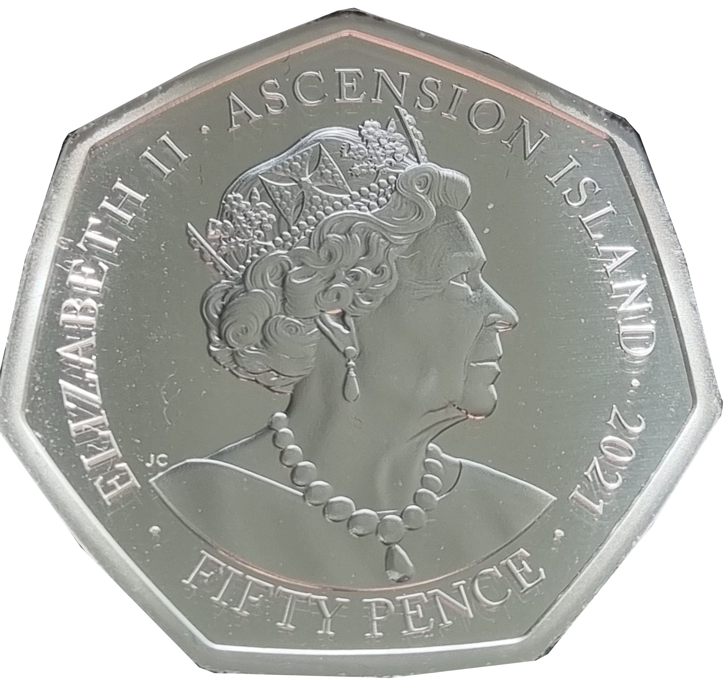 Ascension Island 50 Pence - Elizabeth II wind in the willows obverse