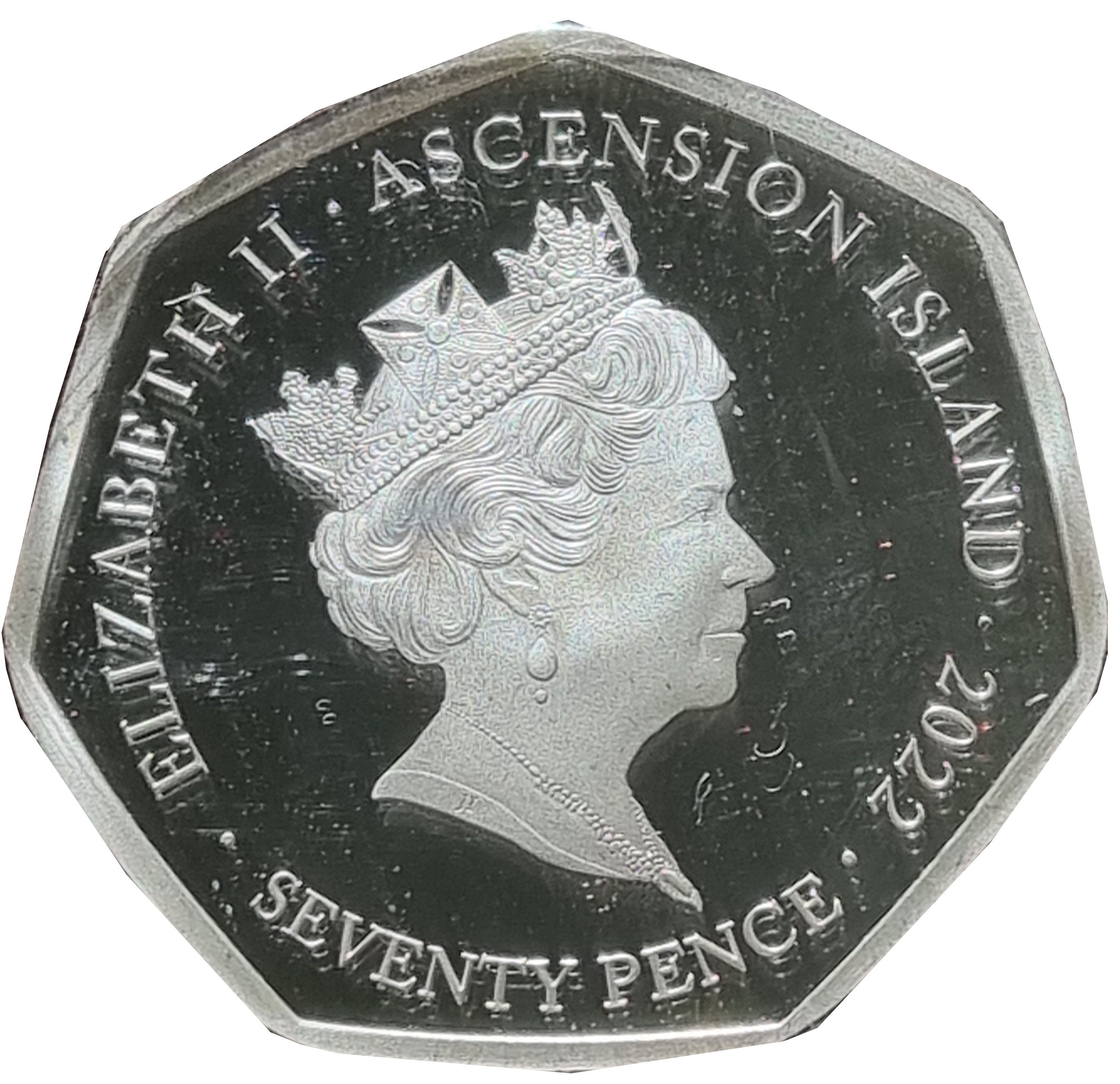 Ascension Island 70 Pence - Elizabeth II Platinum Jubilee obverse