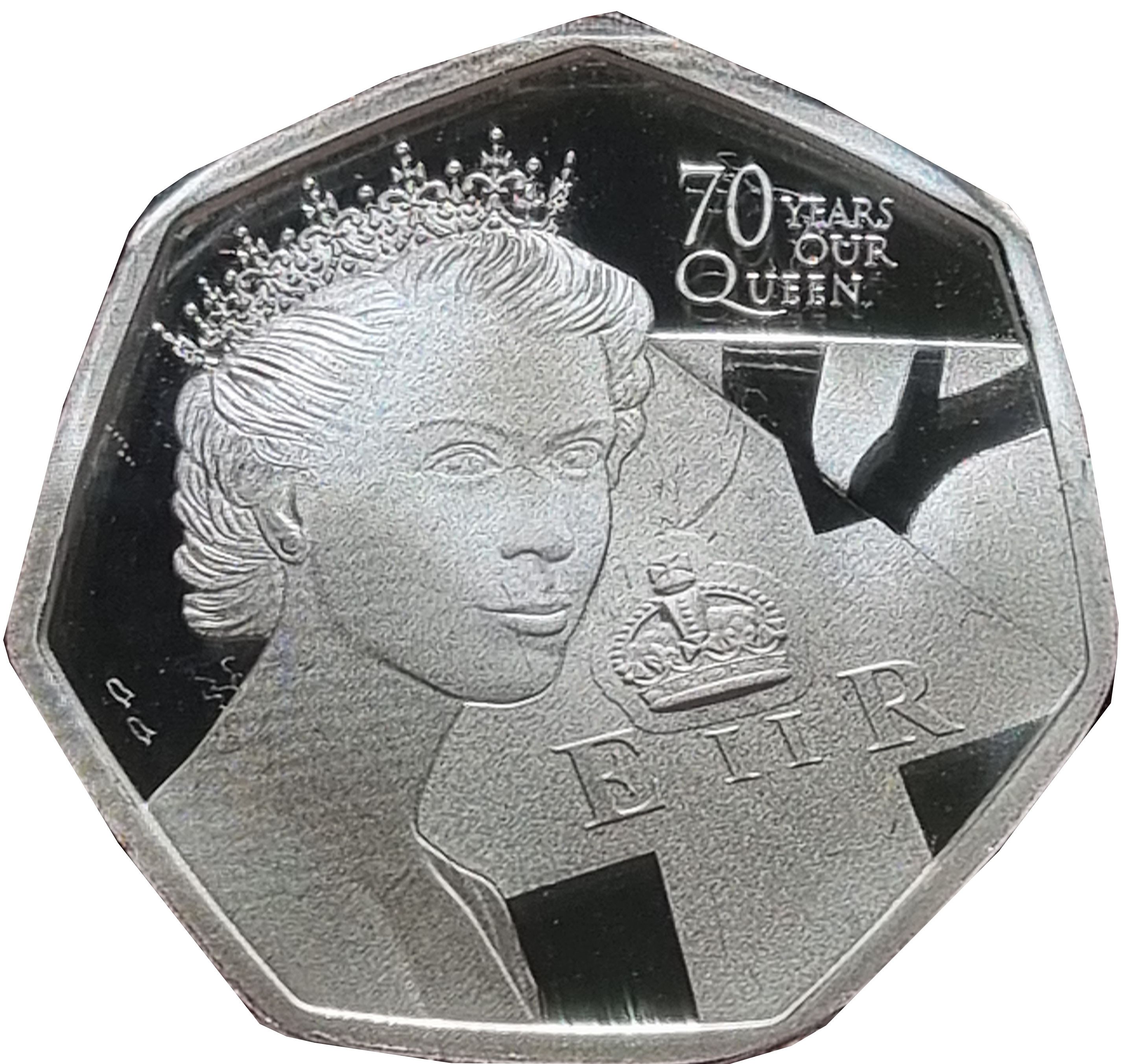 Ascension Island 70 Pence - Elizabeth II Platinum Jubilee reverse