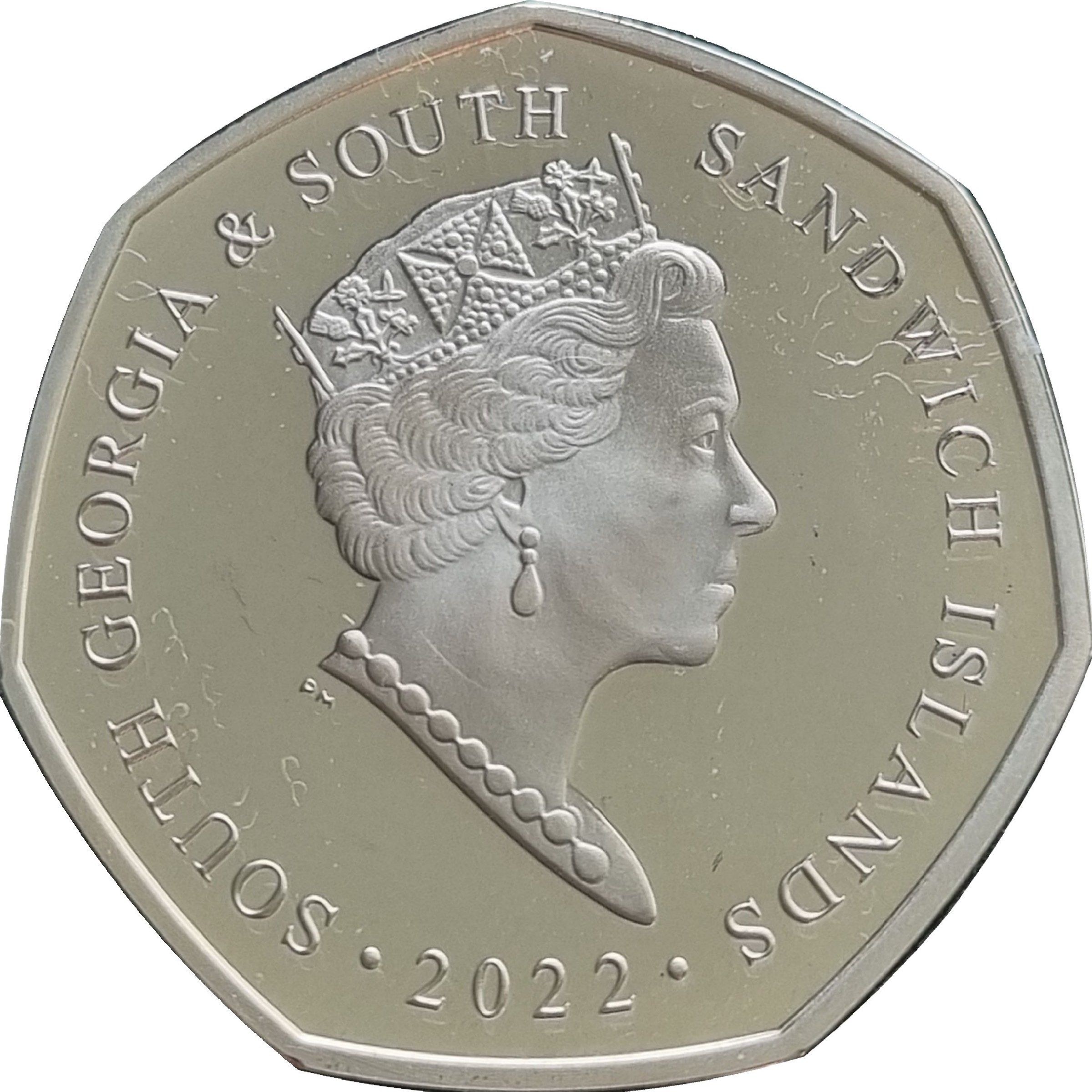 South Georgia and the South Sandwich Islands 50 pence - Elizabeth II Moltke obverse