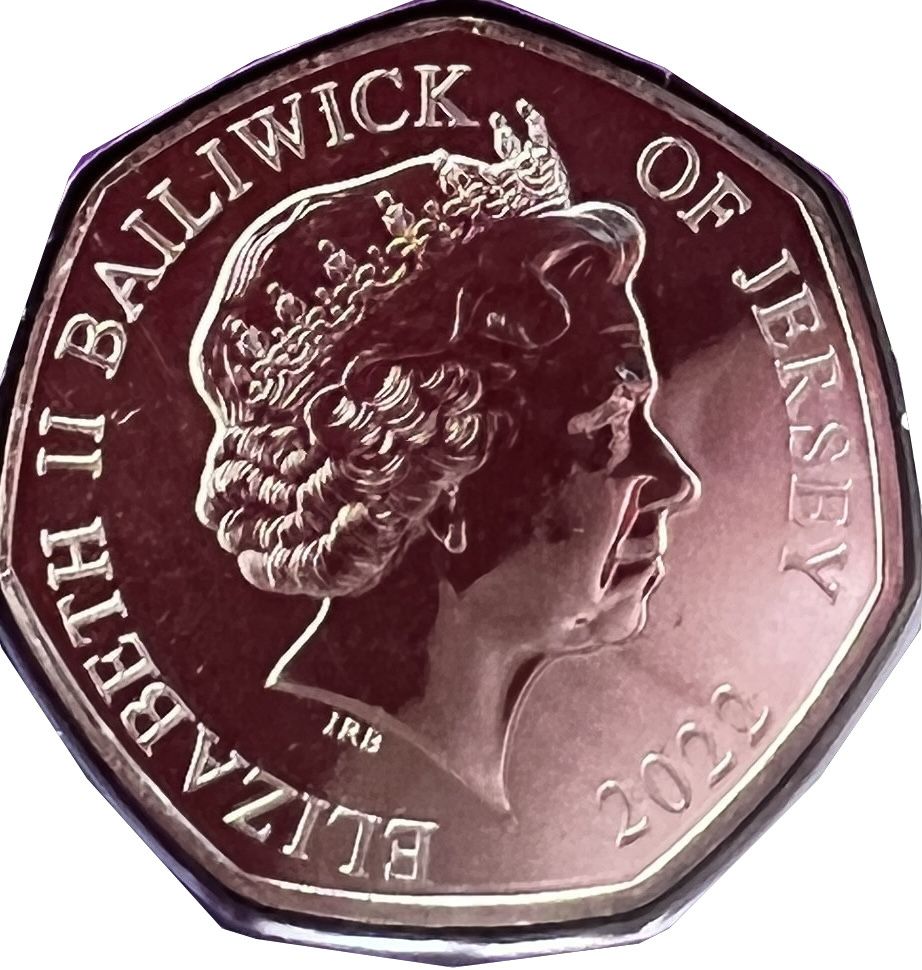 Jersey 50 Pence - Elizabeth II Platinum Jubilee - Animus obverse