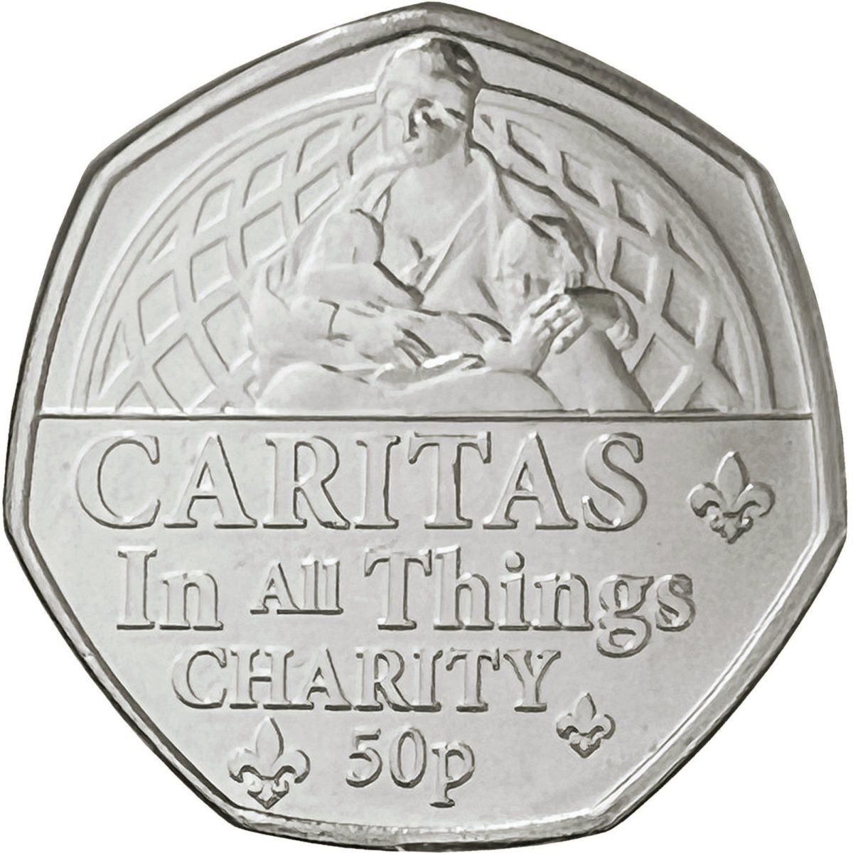 Jersey 50 Pence - Elizabeth II Platinum Jubilee - Caritas reverse