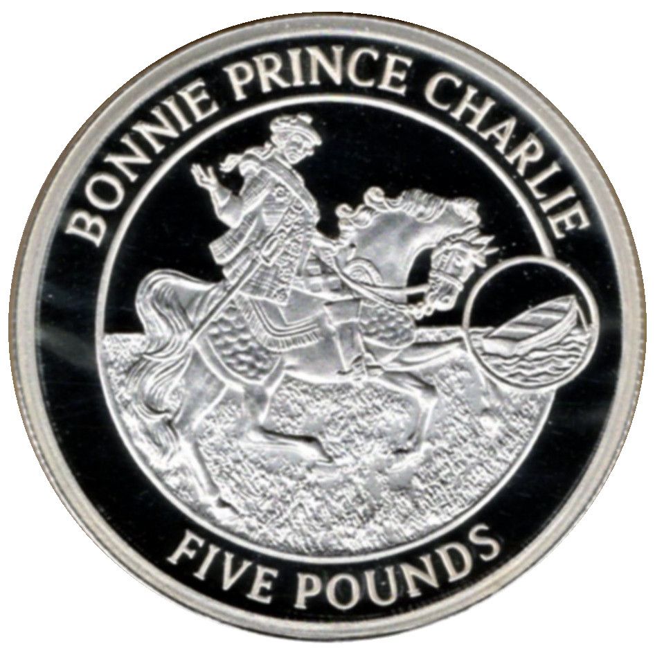 Gibraltar 5 Pounds - Elizabeth II Bonnie Prince Charlie