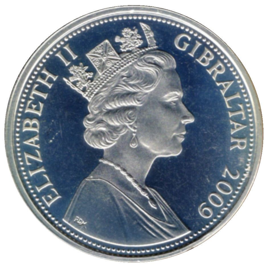 Gibraltar 1 Crown - Elizabeth II Henry VIII; Silver plated obverse