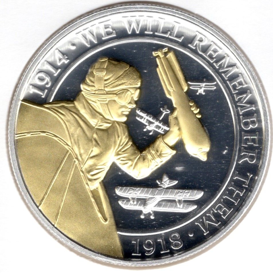 Gibraltar 1 Crown - Elizabeth II WWI - The Bomber Will Always Get Through reverse