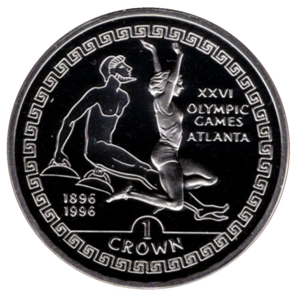 Gibraltar 1 Crown - Elizabeth II Long Jumper; Silver proof reverse
