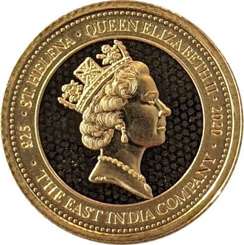 Saint Helena 25 Pounds - Elizabeth II Rose Crown Shield Guinea obverse