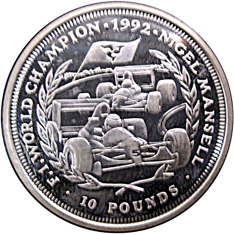 Isle of Man 10 Pounds - Elizabeth II F1 World Championships