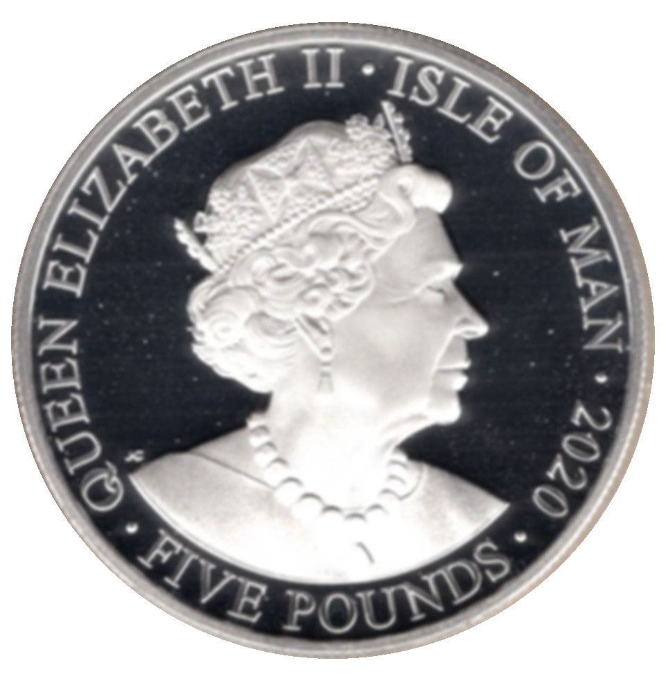 Isle of Man 5 Pounds - Elizabeth II Battle of Britain obverse
