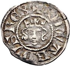 ½ Penny - Edward III 3rd coinage; London obverse