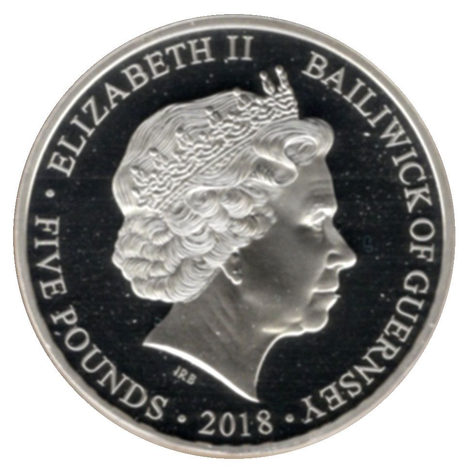 Guernsey 5 Pounds - Elizabeth II Centenary of the First World War obverse