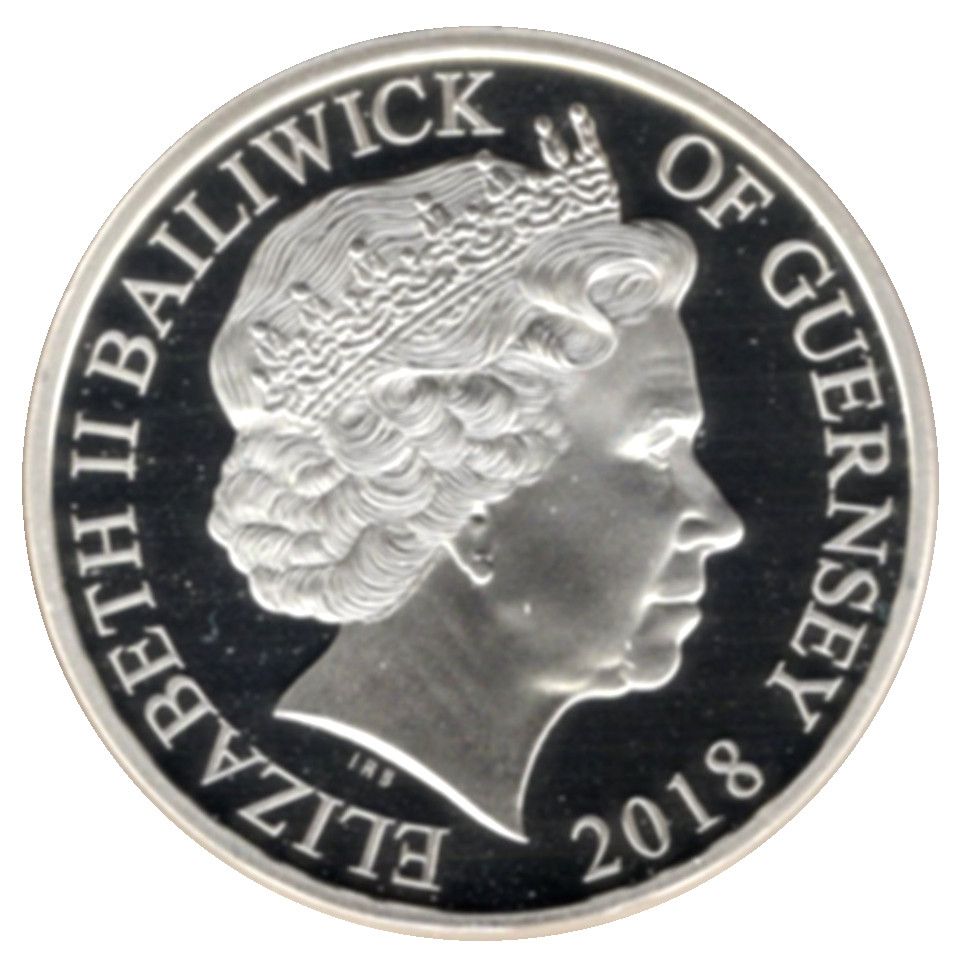 Guernsey 5 Pounds - Elizabeth II Royal Air Force Centenary obverse