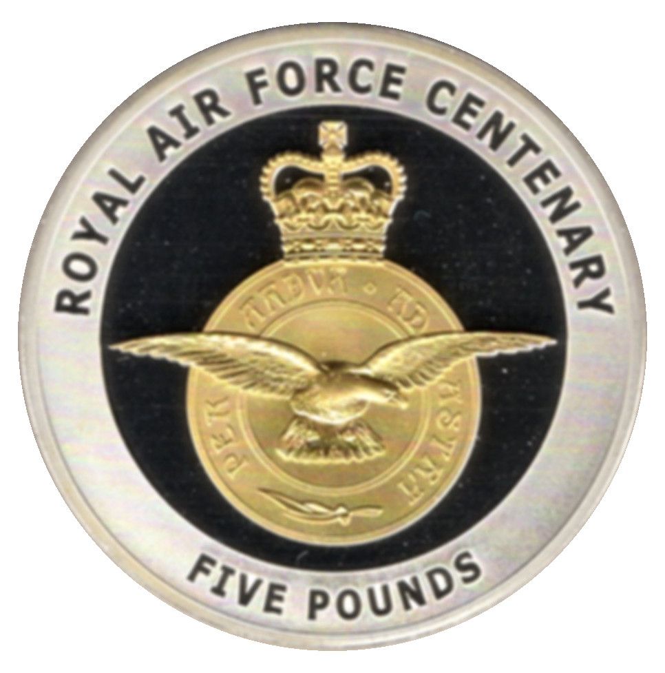 Guernsey 5 Pounds - Elizabeth II Royal Air Force Centenary