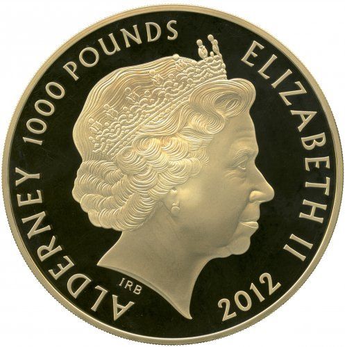 Alderney 1000 Pounds - Elizabeth II Year of the Dragon obverse