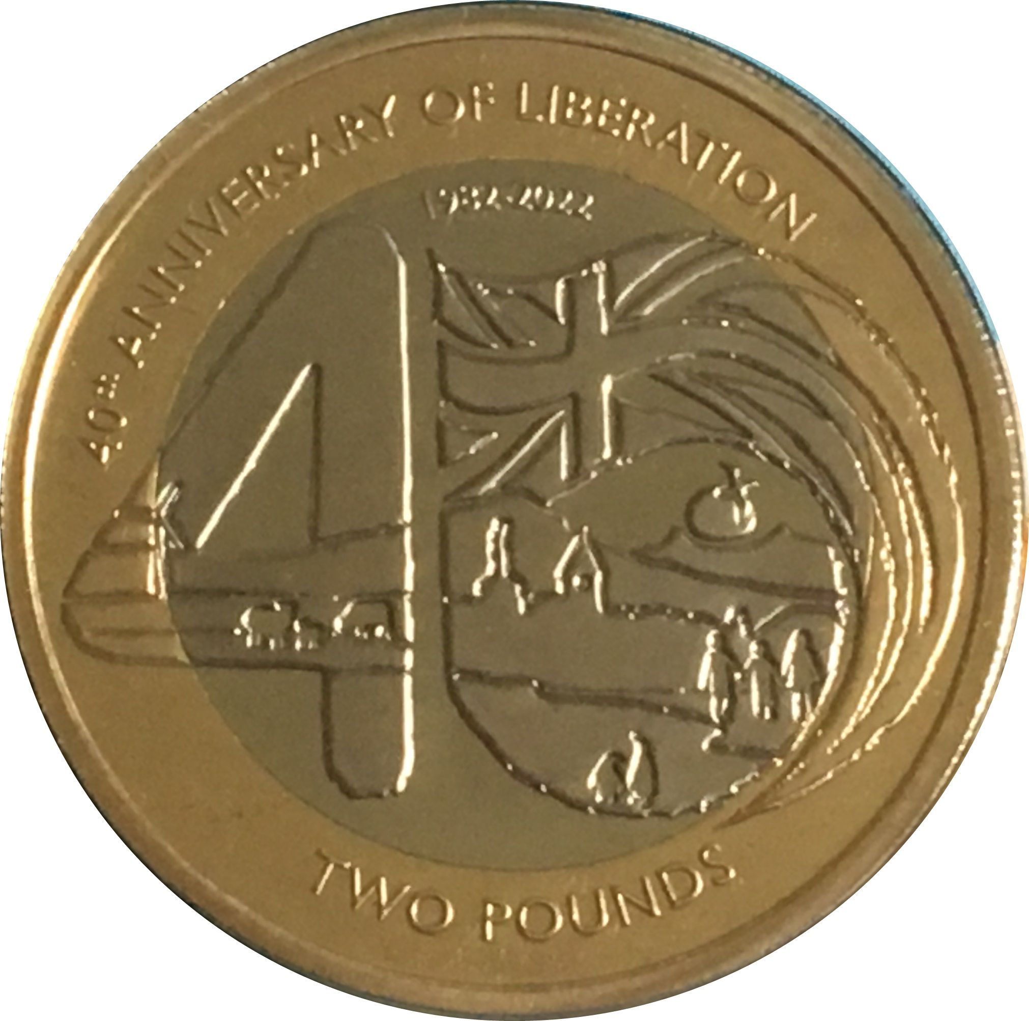 Falkland Islands 2 Pounds - Elizabeth II Liberation; copper-nickel