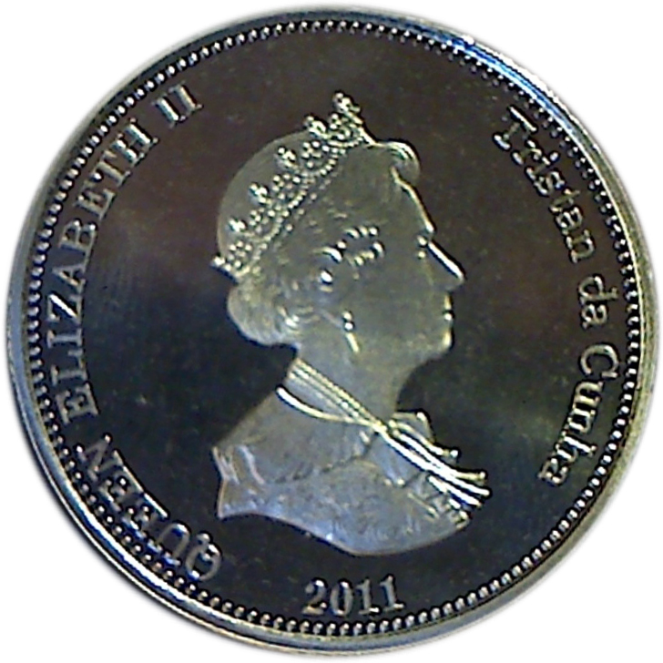 Nightingale Island 1 Crown - Elizabeth II obverse