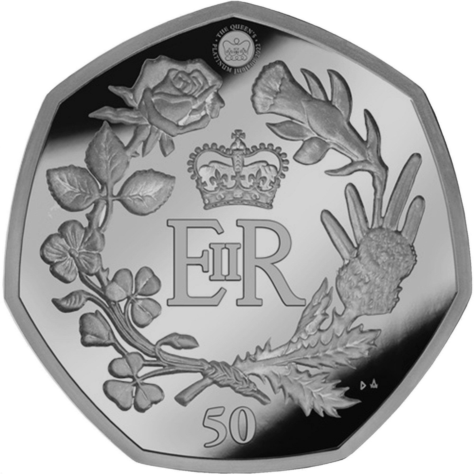 British Antarctic Territory 50 Pence - Elizabeth II Platinum Jubilee