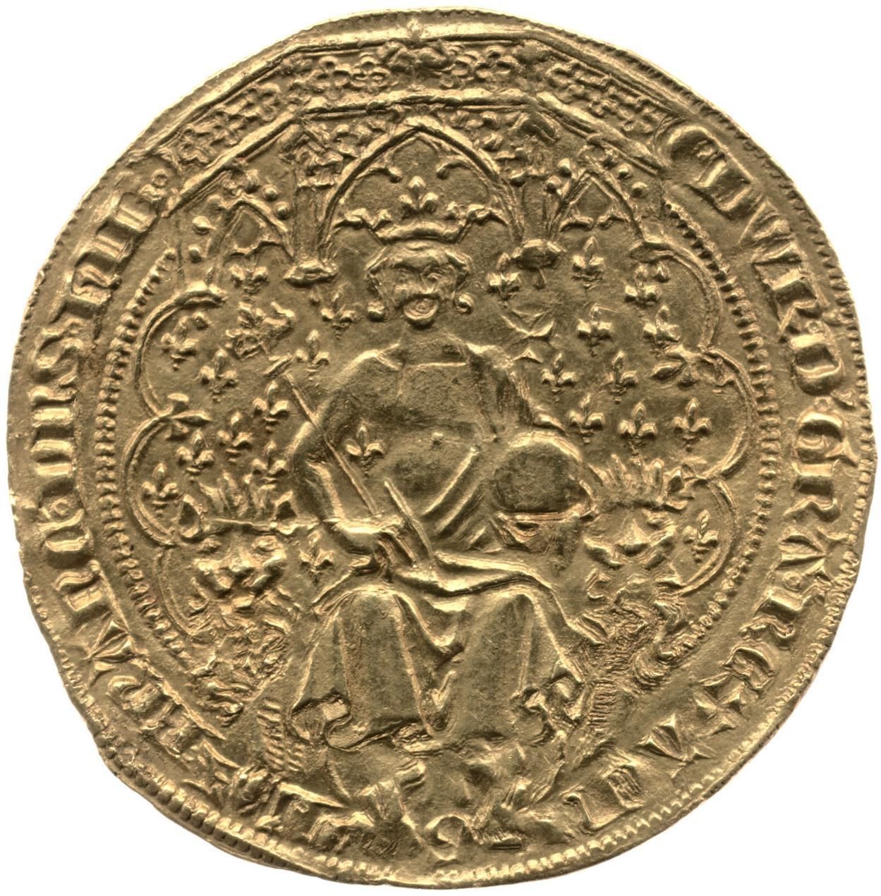 1 Double-florin - Edward III 3rd coinage; 1st period obverse