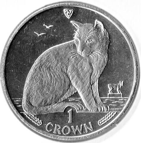 Isle of Man 1 Crown - Elizabeth II New York Alley Cat