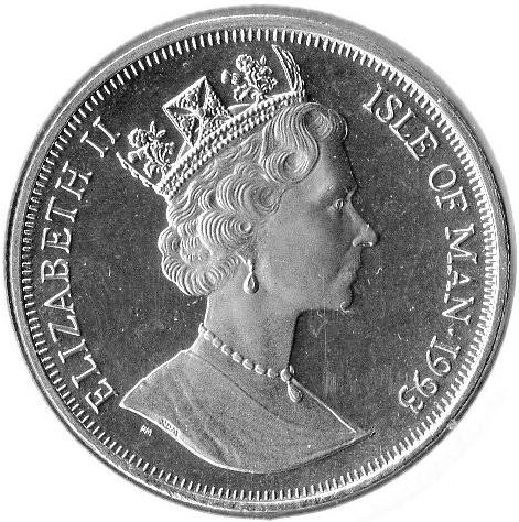 Isle of Man 1 Crown - Elizabeth II Maine Coon Cat obverse