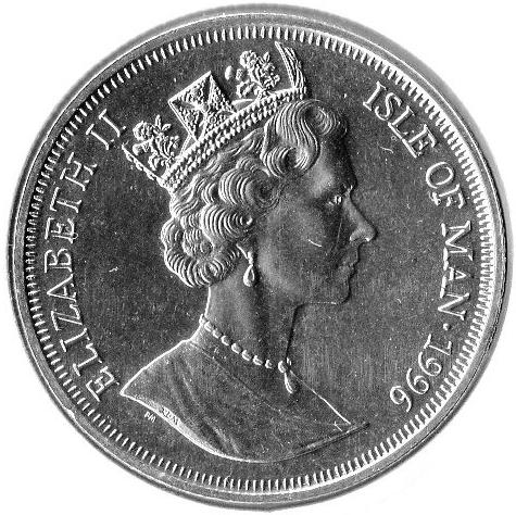 Isle of Man 1 Crown - Elizabeth II Burmese Cat obverse