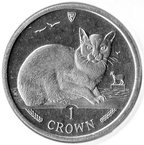 Isle of Man 1 Crown - Elizabeth II Burmese Cat