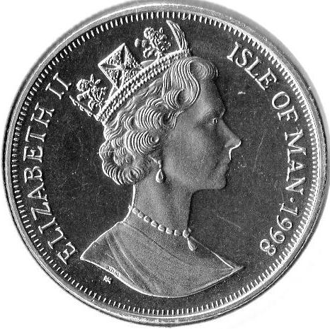 Isle of Man 1 Crown - Elizabeth II Birman cat obverse