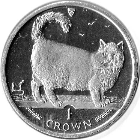 Isle of Man 1 Crown - Elizabeth II Birman cat