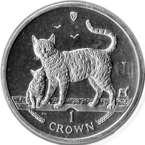 Isle of Man 1 Crown - Elizabeth II Bengal Cat