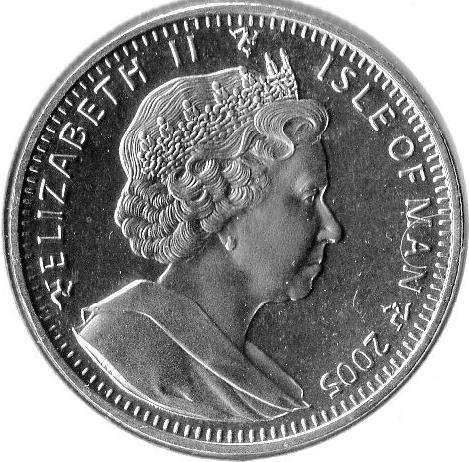 Isle of Man 1 Crown - Elizabeth II Himalayan Cat obverse