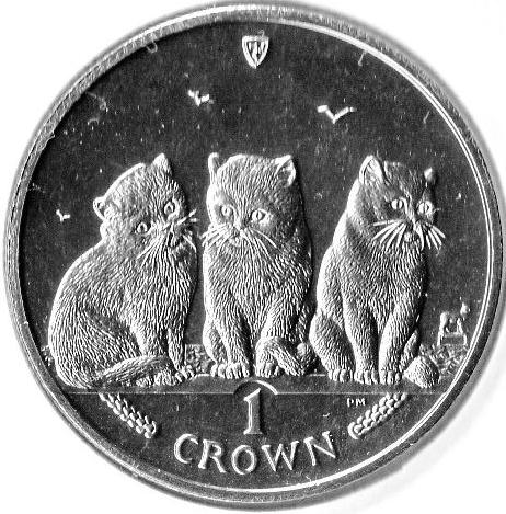Isle of Man 1 Crown - Elizabeth II Shorthair Cat reverse