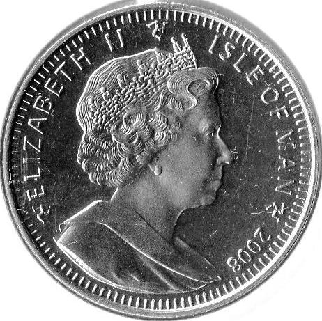 Isle of Man 1 Crown - Elizabeth II Burmilla Cat obverse