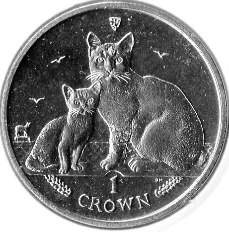 Isle of Man 1 Crown - Elizabeth II Burmilla Cat