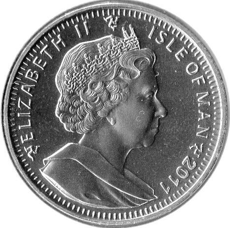 Isle of Man 1 Crown - Elizabeth II Turkish Angora Cat obverse