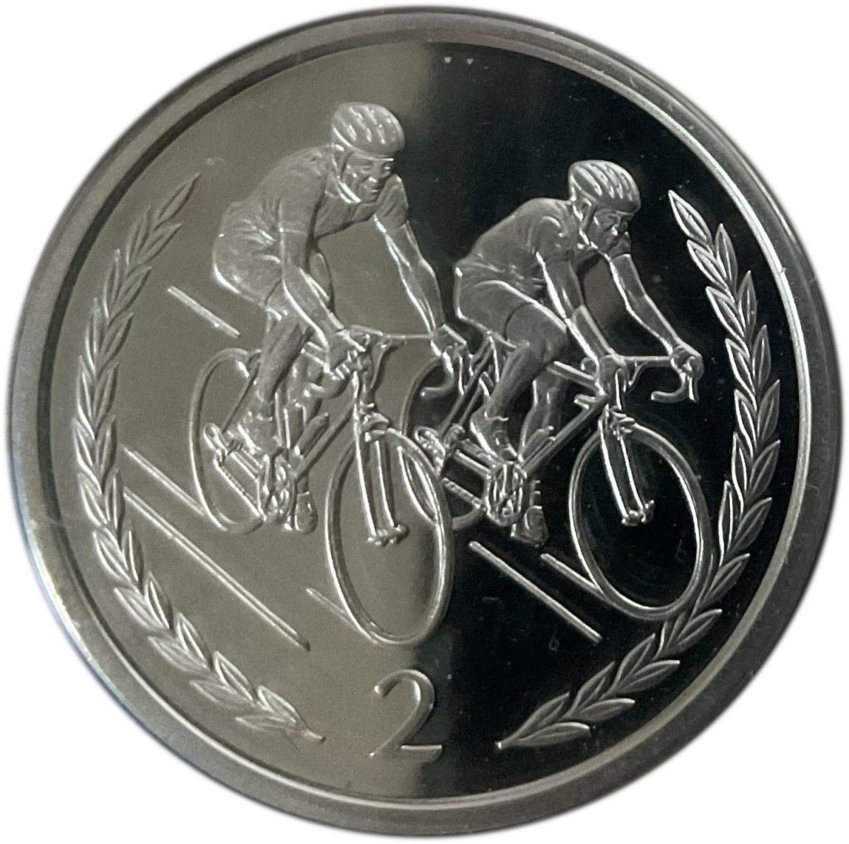 Isle of Man 2 Pence - Elizabeth II Bicyclists; Silver Proof