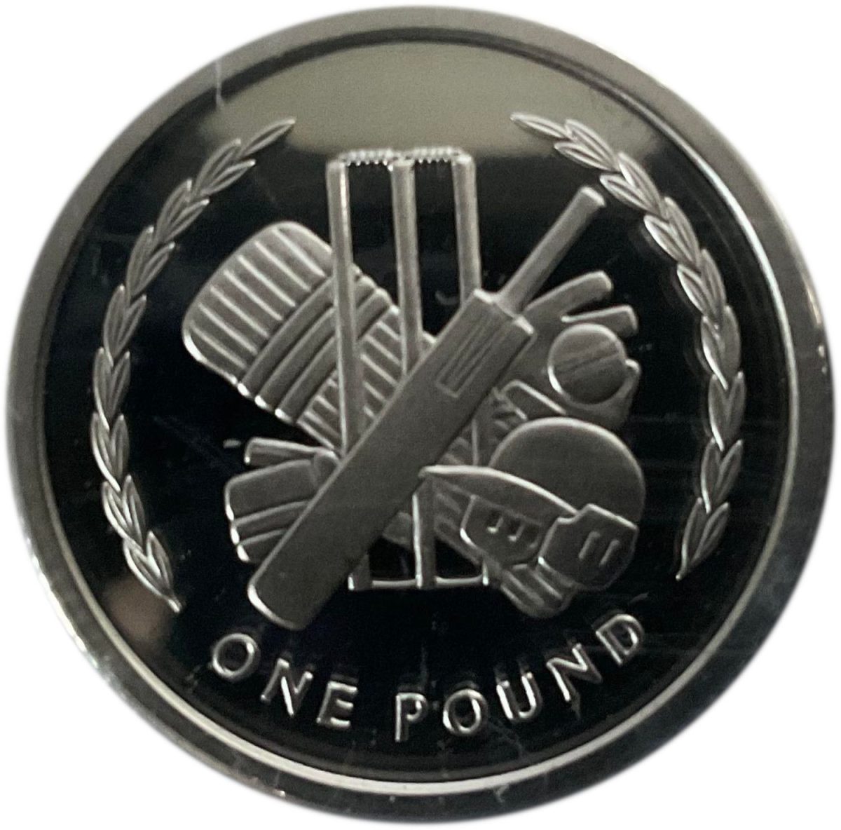 Isle of Man 1 Pound - Elizabeth II Cricket; Silver Proof