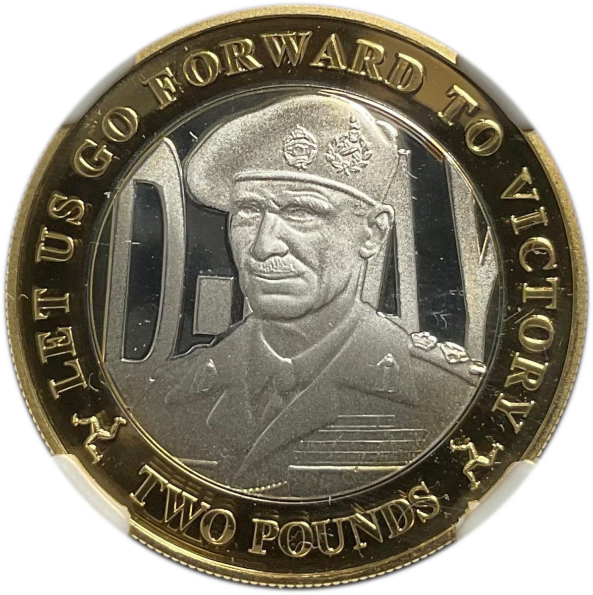Isle of Man 2 Pounds - Elizabeth II Montgomery; Silver Proof