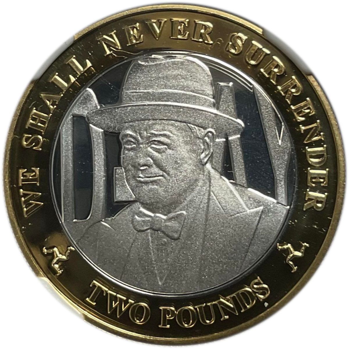 Isle of Man 2 Pounds - Elizabeth II Churchill; Silver Proof