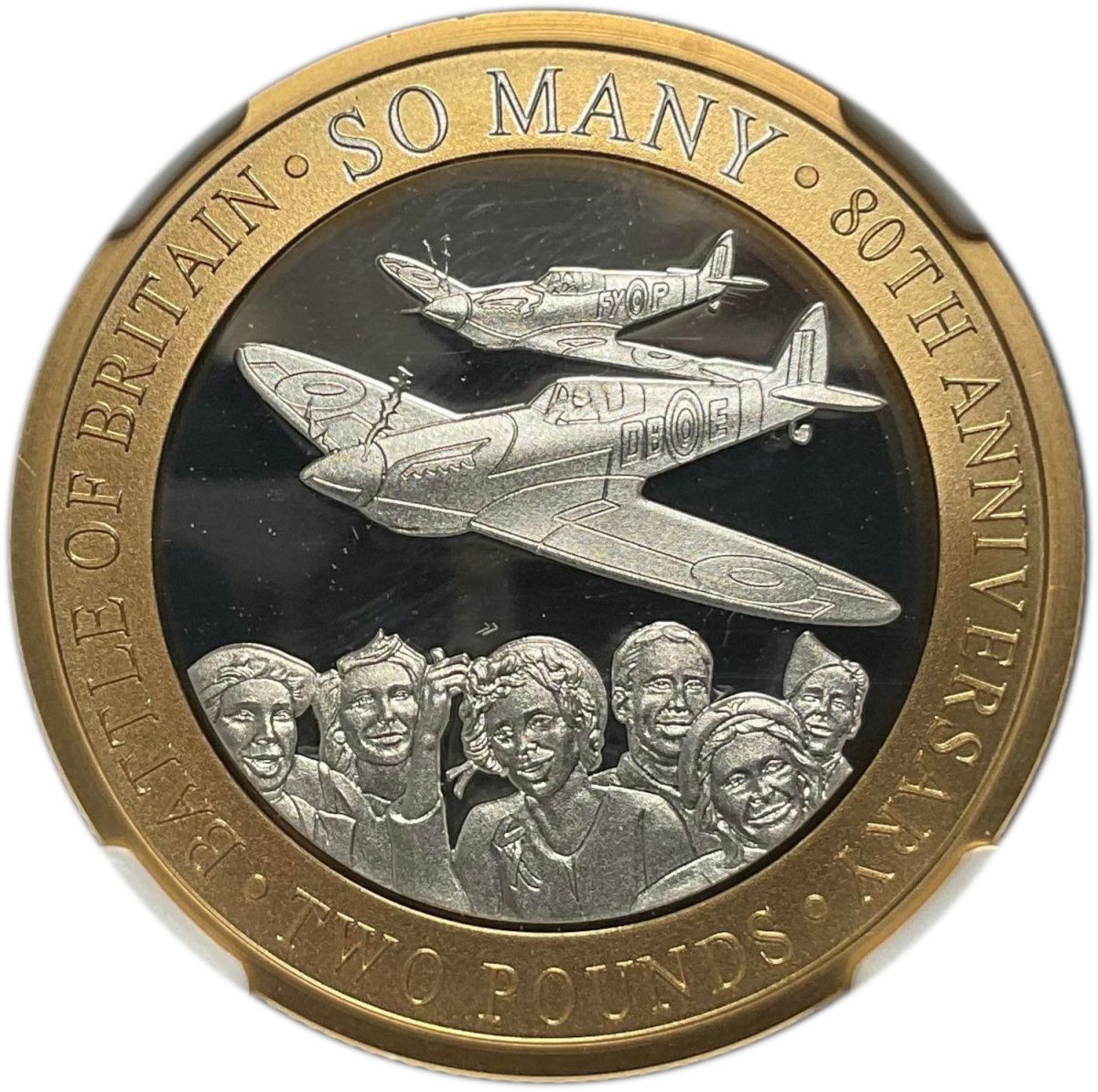 Jersey 2 Pounds - Elizabeth II 80th Anniversary of the Battle of Britain; Silver Proof