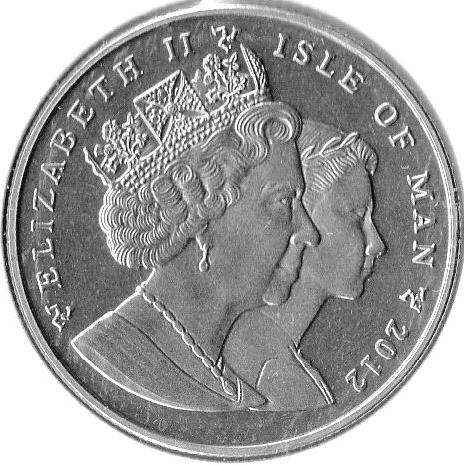 Isle of Man 1 Crown - Elizabeth II Manx Cat obverse