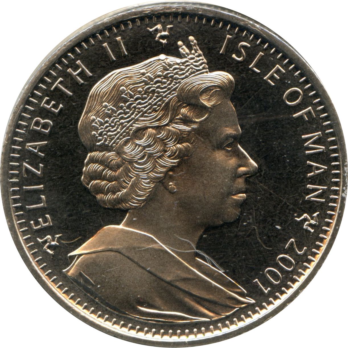 Isle of Man 1 Crown - Elizabeth II Somali Cat obverse