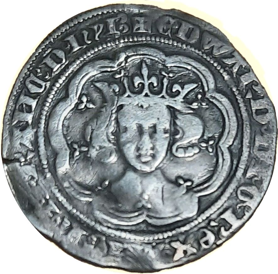 1 Groat - Edward III 4th issue; Treaty period obverse