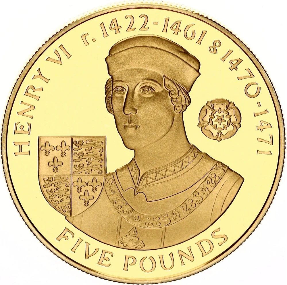 Alderney 5 Pounds - Elizabeth II Henry VI reverse