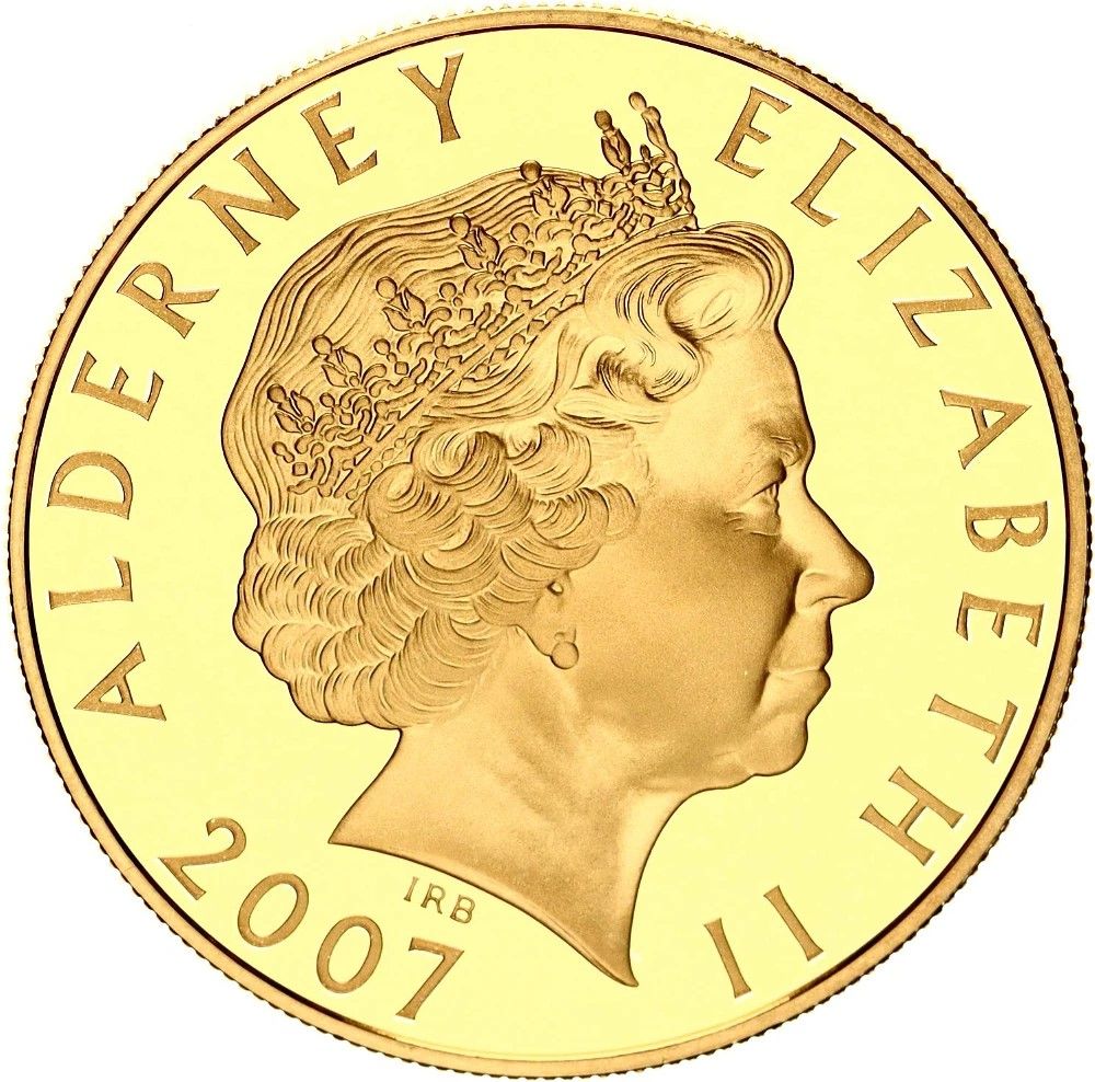 Alderney 5 Pounds - Elizabeth II Edward I obverse