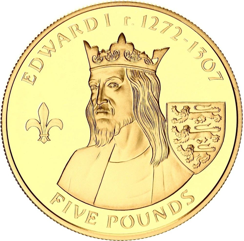 Alderney 5 Pounds - Elizabeth II Edward I reverse
